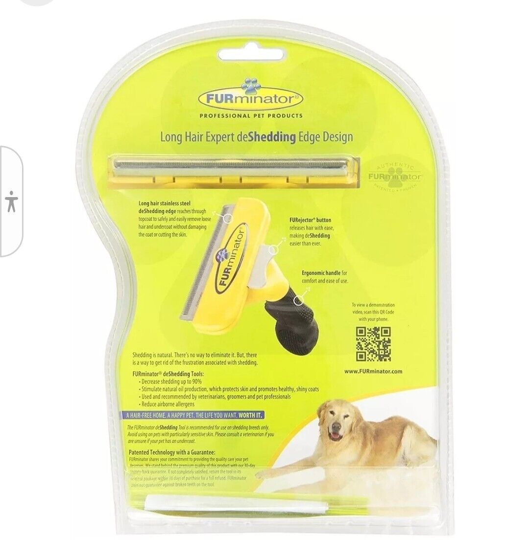 Original FURminator Undercoat Deshedding Tool for Dogs, Deshedding Brush for Dogs, 51-90 pounds