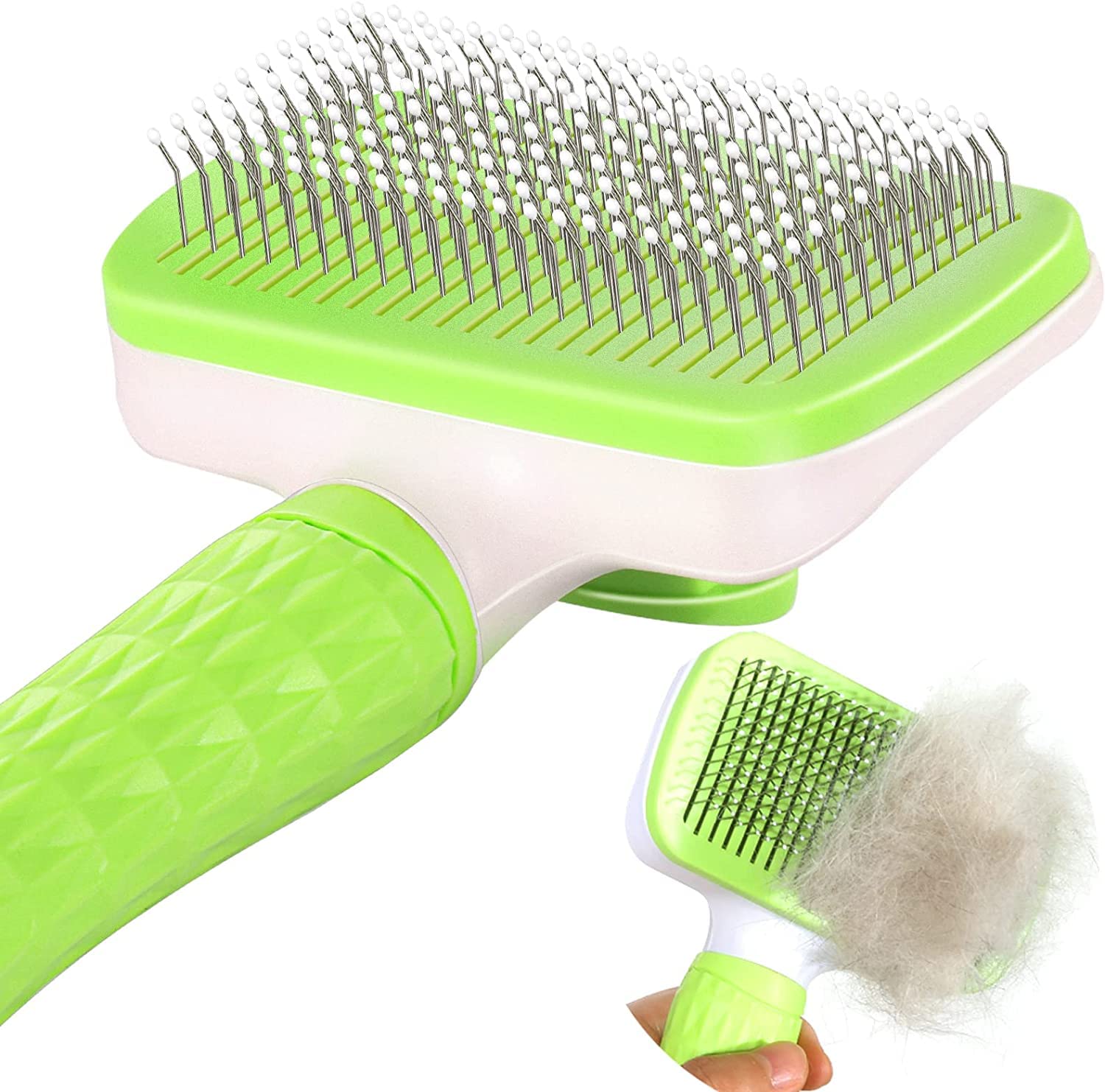 Paw Prize Dog Brush, Cat Brush, Dog Brush for Shedding, Self-Cleaning Pet Brush for Grooming Long and Short Haired Dogs and Cats, Indoor Cat Brushes for Dogs, Cats, Rabbits, Removing Loose Fur and Coat inside