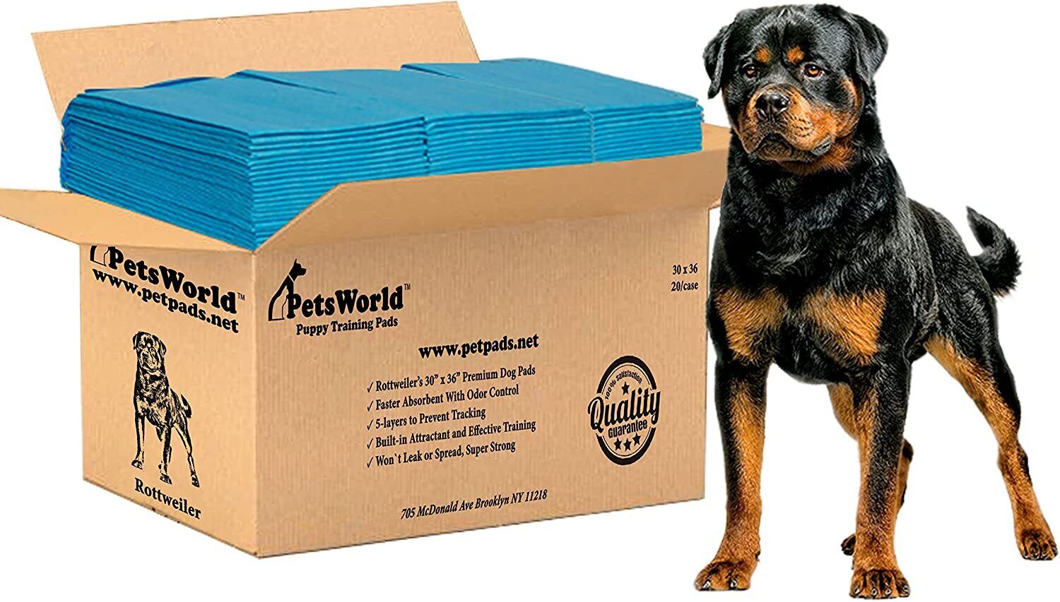 PETSWORLD Super Absorbent Gigantic Dog Potty Training Pads (30x36 inch) - 20 Ct