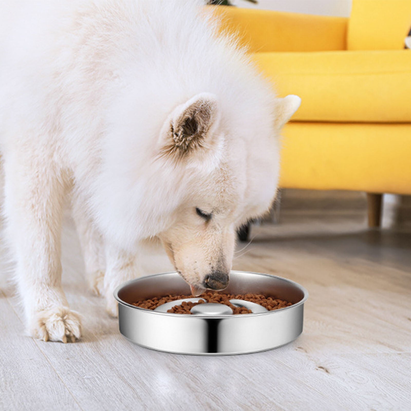 Slow Feeder Dog Stainless Steel Bowl