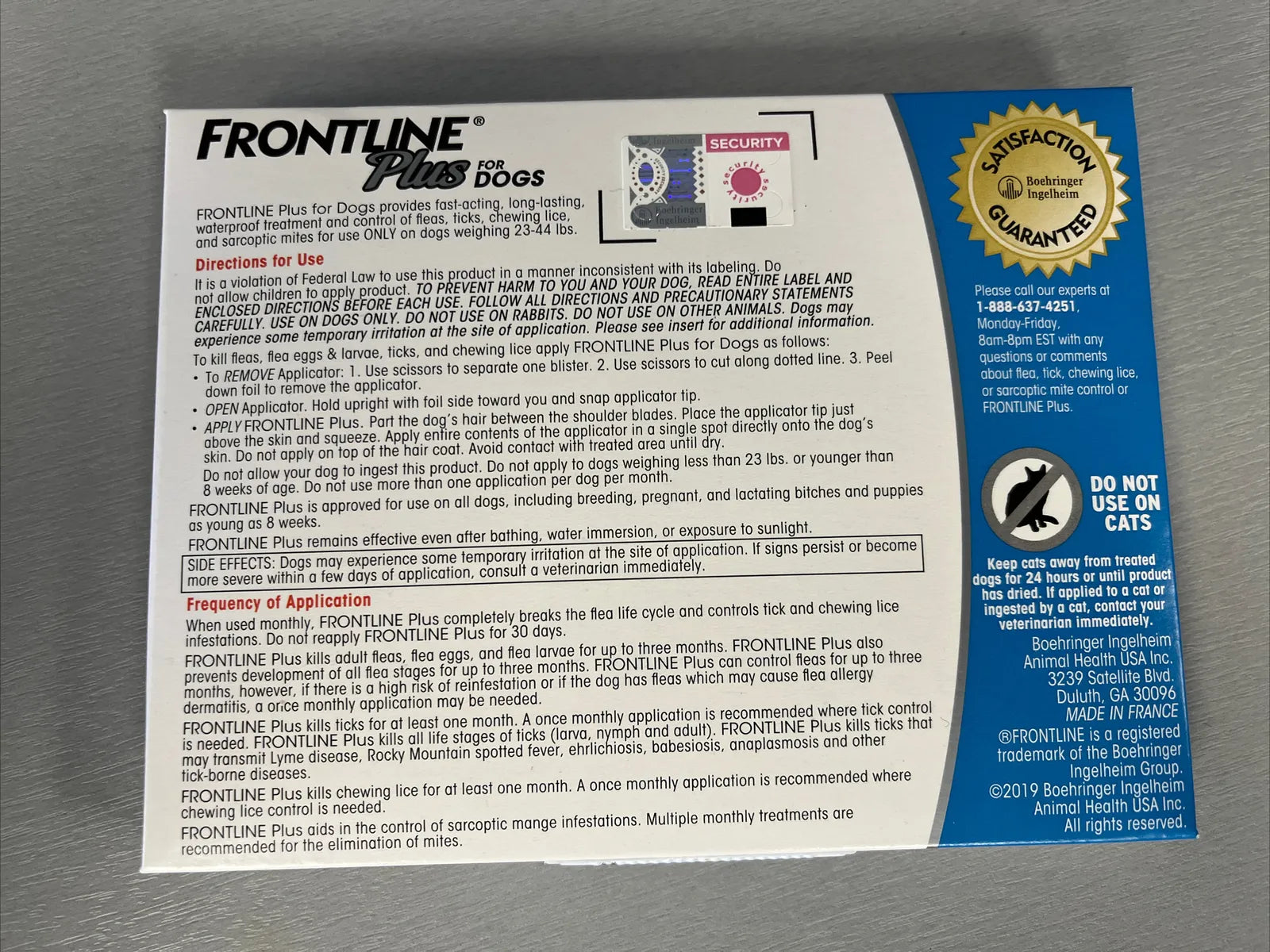 Genuine FRONTLINE Plus Flea and Tick Treatment for Med Dogs 23-44 lbs 6 Doses