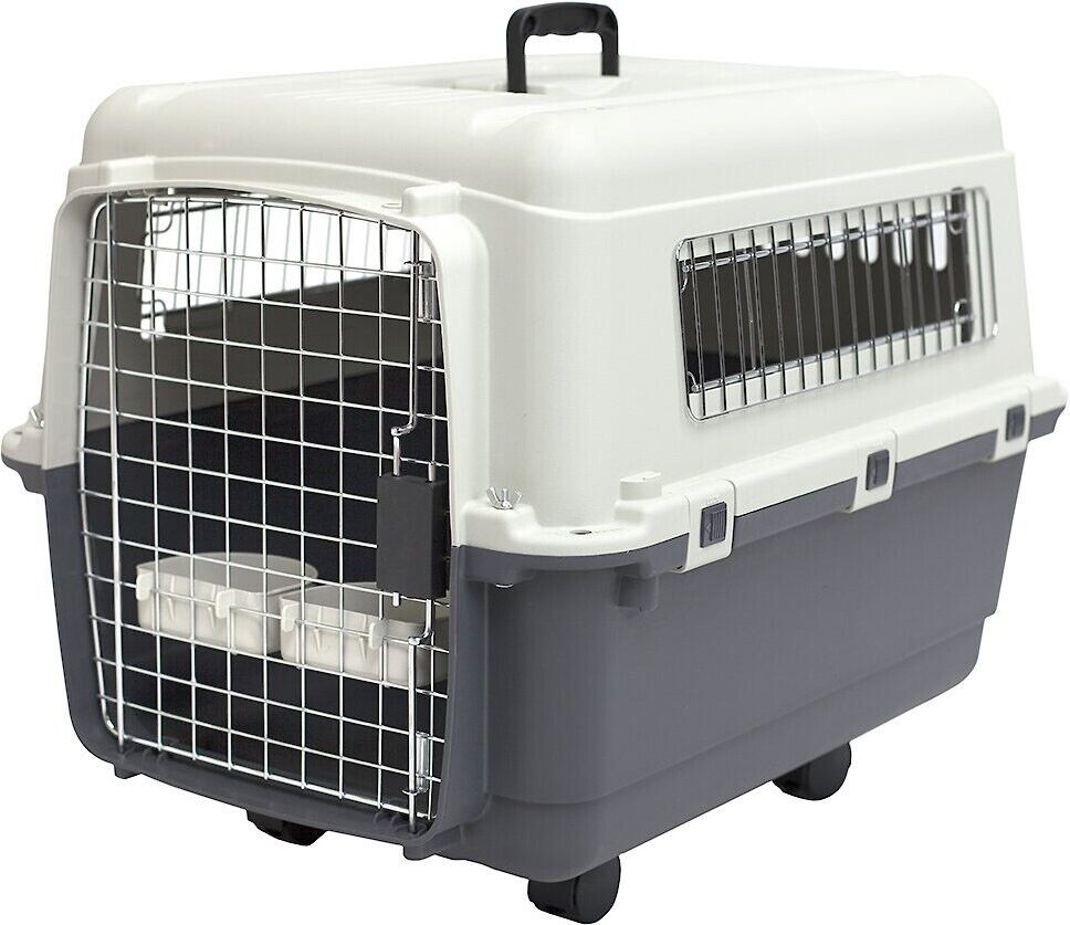 Rolling Pet Travel Crate: Portable and Secure Kennel with Removable Wheels